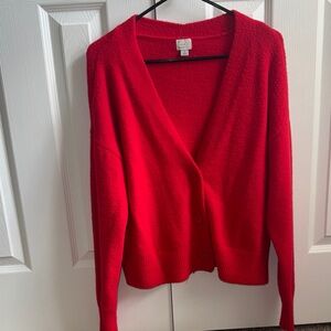 Target Bright Red V‑Neck Button Cardigan